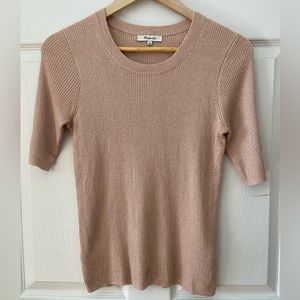 Madewell Sparkle Ribbed Sweater Top